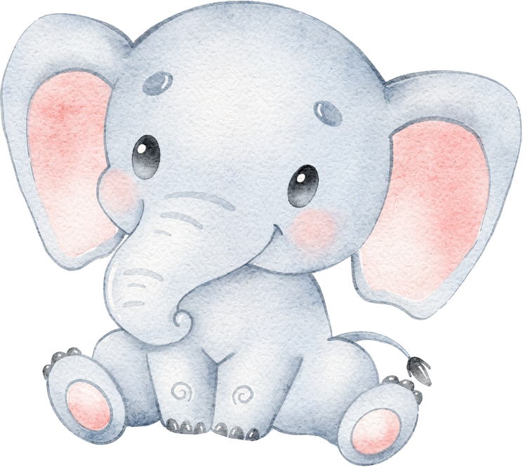 Watercolor cute elephant