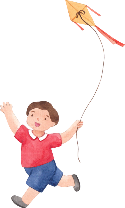 Child Playing with Kite 