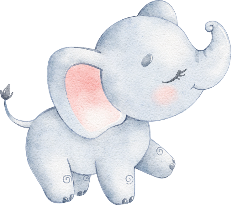 Watercolor cute elephant