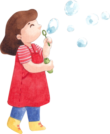 Little Child Playing Bubbles