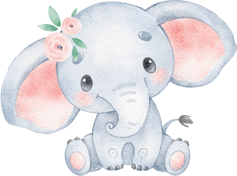 Watercolor cute elephant